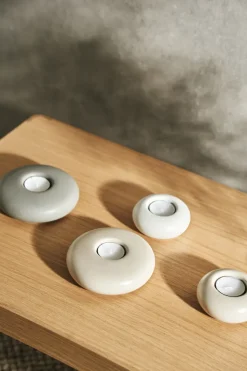 Portavelas Stone Ø13 cm, Beige