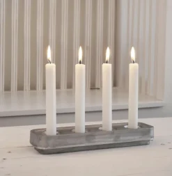 Portavelas Stumpastaken alargado pulido, 8,5x29,5 cm