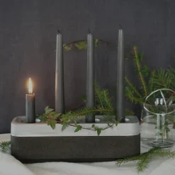 Portavelas Stumpastaken alargado pulido, 8,5x29,5 cm