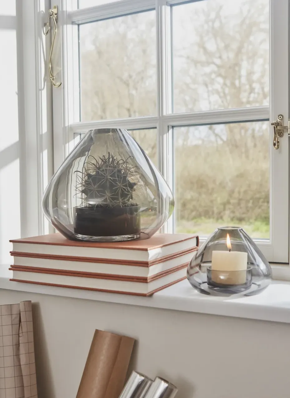 Portavelas-Jarrón Uno 12 cm, negro