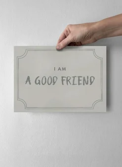Póster Good friend diploma 21x30 cm, Dusty mint
