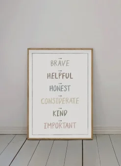 Póster I am 30x40 cm, Dusty pastel