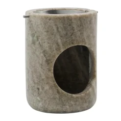 Quemador de aceite Marble , Beige, acabado en plata