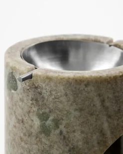 Quemador de aceite Marble , Beige, acabado en plata