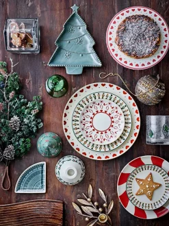 Árboles de decoración navideña 2 piezas, Beige-verde