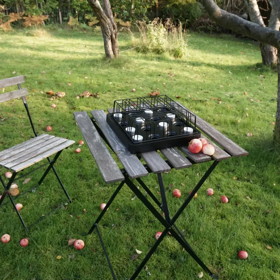 Rejilla para portaevelas Stumpastaken negro, Grande