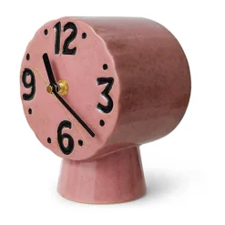 Reloj de cerámica retro 16,2 cm, Pink