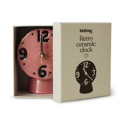 Reloj de cerámica retro 16,2 cm, Pink