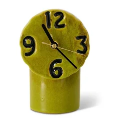 Reloj de cerámica retro 18 cm, Olive