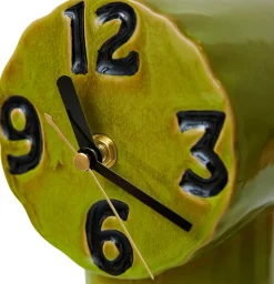 Reloj de cerámica retro 18 cm, Olive