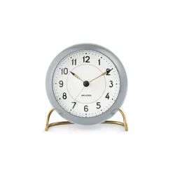 Reloj de mesa AJ Station 12 cm, gris-blanco