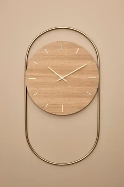 Reloj de pared A-Wall 41x76 cm, Oak-brass