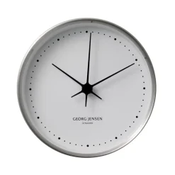 Reloj de pared Koppel, blanco-acero inoxidable, Ø 10 cm