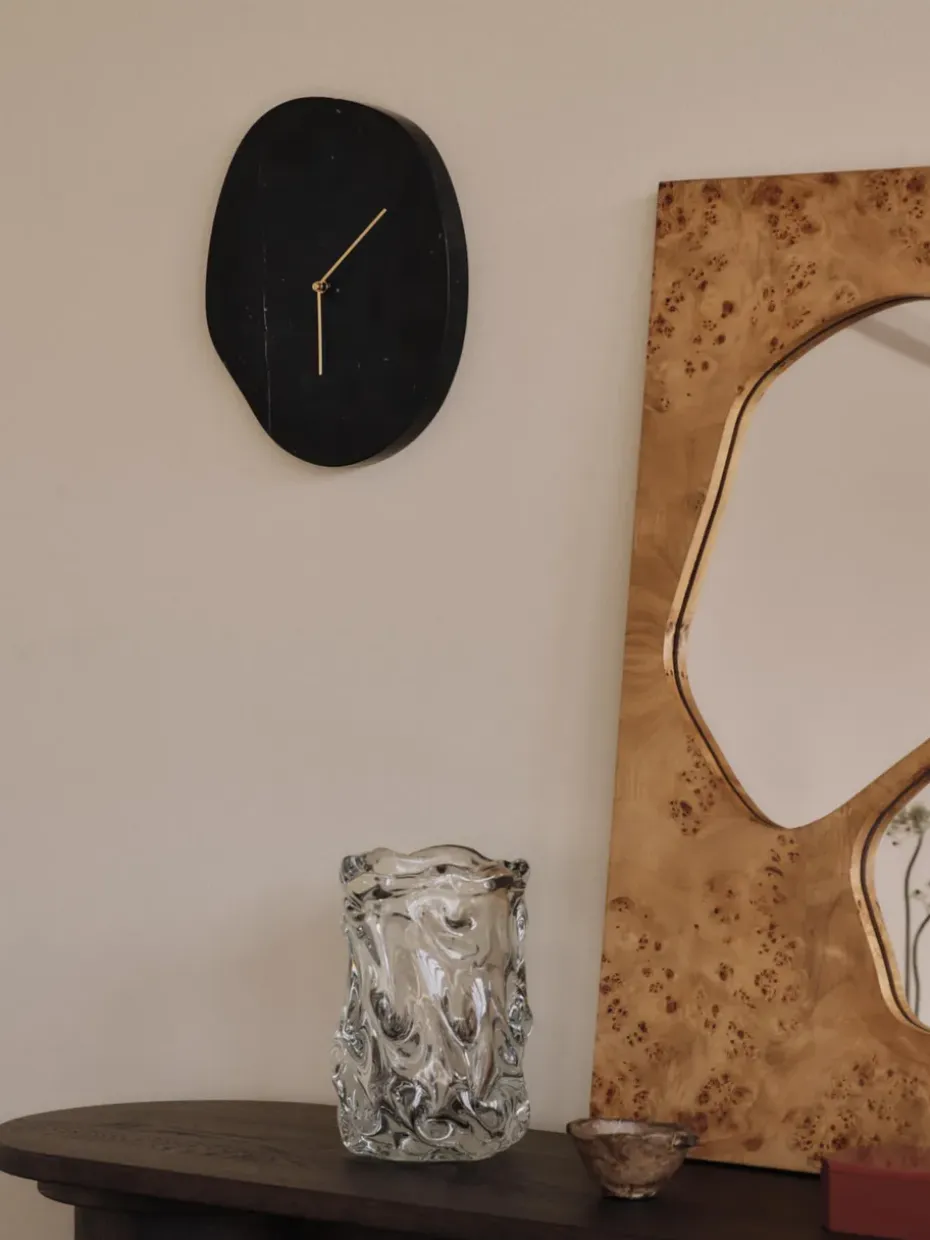 Reloj de pared Melt 28x33 cm, Black marble