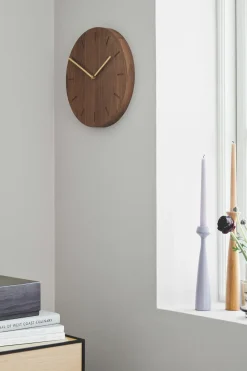 Reloj de pared Watch:Out, roble oscurecido-latón