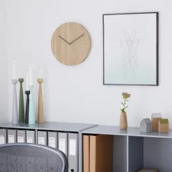 Reloj de pared Watch:Out, roble-gris