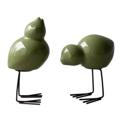 Set de 2 adornos de Pascua Swedish Birds DBKD, Shiny green