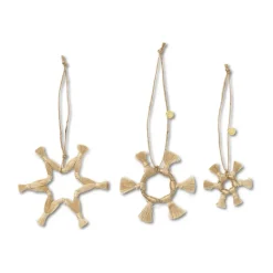 Set de 3 adornos para árbol de navidad Ferm Living Jute Stars, Natural