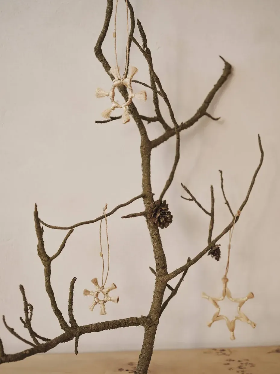 Set de 3 adornos para árbol de navidad Ferm Living Jute Stars, Natural