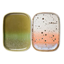 Set de 2 bandejas pequeñas 70's, Asteroids / Grass