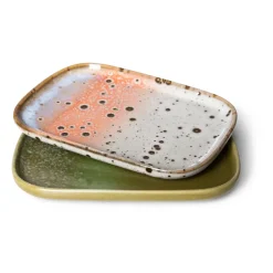 Set de 2 bandejas pequeñas 70's, Asteroids / Grass