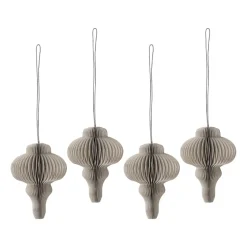 Set de 4 bolas de Navidad Spira, Beige