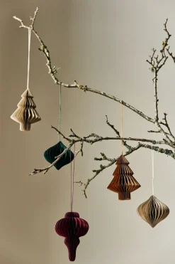 Set de 4 bolas de Navidad Onion, Verde musgo