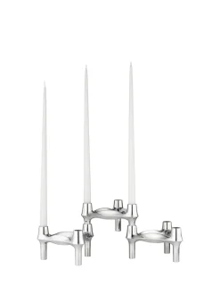 Set de 3 candelabros STOFF Nagel BMF, cromo