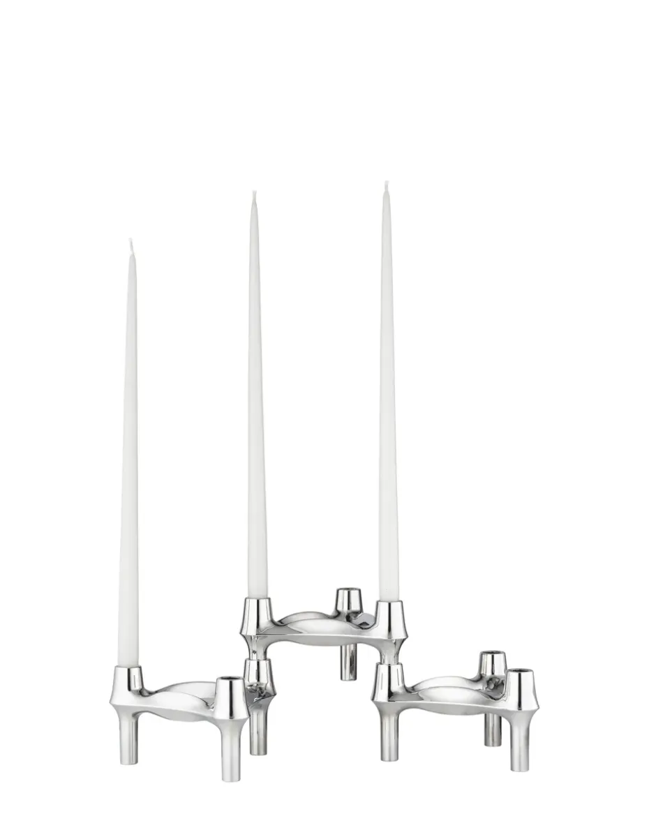 Set de 3 candelabros STOFF Nagel BMF, cromo