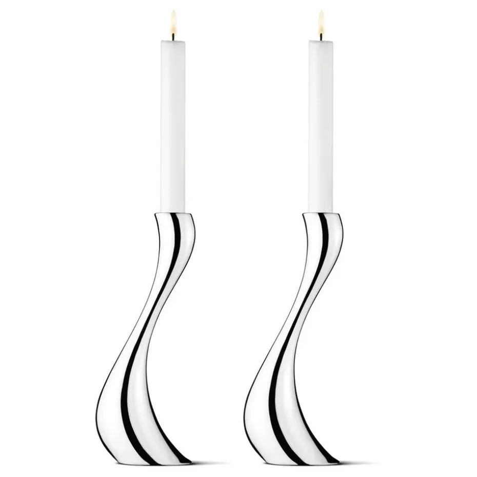 Set de 2 candeleros Cobra, grandes, 24 cm