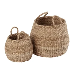 Set de 2 cestas con asa Esther, Natural