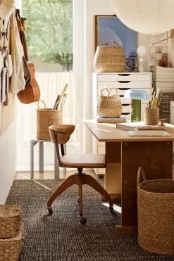 Set de 2 cestas con asa Esther, Natural