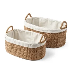 Set de 2 cestas de colada bajas Humdakin, Trenzada