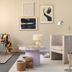 Set de 3 cestas Emil small, natural-blanco