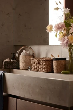 Set de 3 cestas Emil small, natural-negro