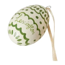 Set de 2 colgantes de Pascua Easter Eggs in Papier Maché, Green-yellow