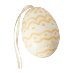 Set de 2 colgantes de Pascua Easter Eggs in Papier Maché, Green-yellow