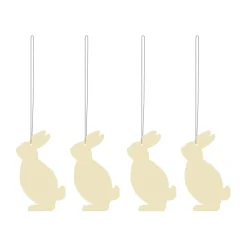 Set de 4 colgantes de pascua Easter Deco liebre, Light yellow