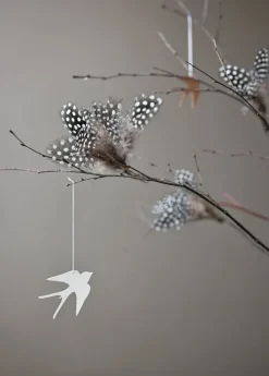 Set de 4 colgantes de pascuaEaster Deco pájaro, White