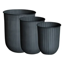Set de 3 macetas Out stripe, Black