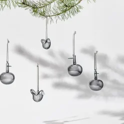 Set de 3 manzanas de vidrio Iittala Ø6 cm, Gris