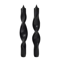 Set de 2 velas en espiral Twist twisted candles 23 cm, Simply black
