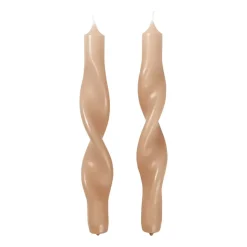 Set de 2 velas en espiral Twist twisted candles 23 cm, Walnut