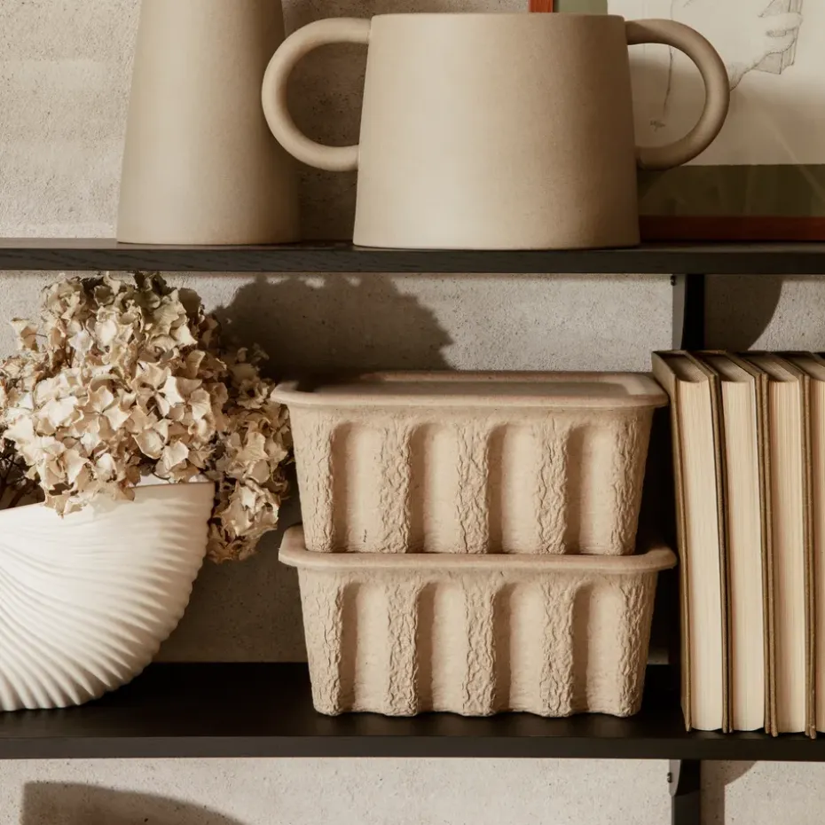 Setd e 2 cajas de almacenaje Ferm Caja papel pequeñas, marrón