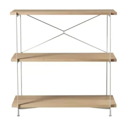 Sistema de estanterías A91 Nordhavn, Oak nature lacquered Silk Grey LS