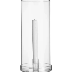 Soporte de cristal para vela alargada 29 cm Ernst, Klar