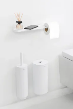 Soporte de papel higiénico con estante MindSet, Mineral Fresh White