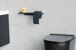 Soporte de papel higiénico con estante MindSet, Mineral Infinite Grey