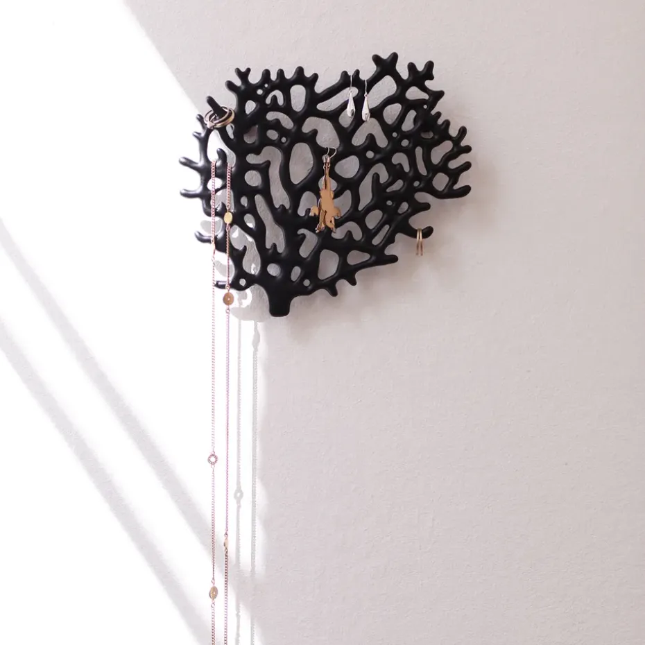 Soporte para joyas Coral, negro mate