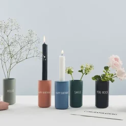 Soporte para velas para jarrón y taza espresso Design Letters, azul